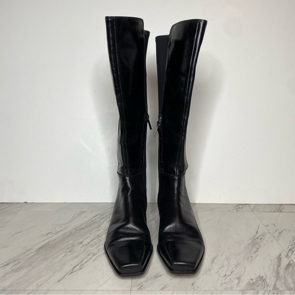 Vince Camuto Labrina Black Leather Square Toe Tall Boot 9M - Picture 2 of 13